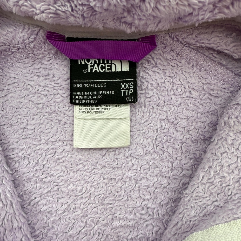 The North Face Fleece Jacket Girls XXS (5) Purple Cozy Fuzzy Zip Up Outerwear - Picture 2 of 6